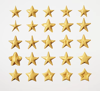 Golden Star Decorative Household Items For Home Decoration With Various Designs 3d model Golden Star Decorative Household Items For Home Decoration With Various Designs 3d model