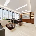 Bank Lobby Interior Design With Bright Lighting White Ceiling Glass Partitions And Sofa Seating