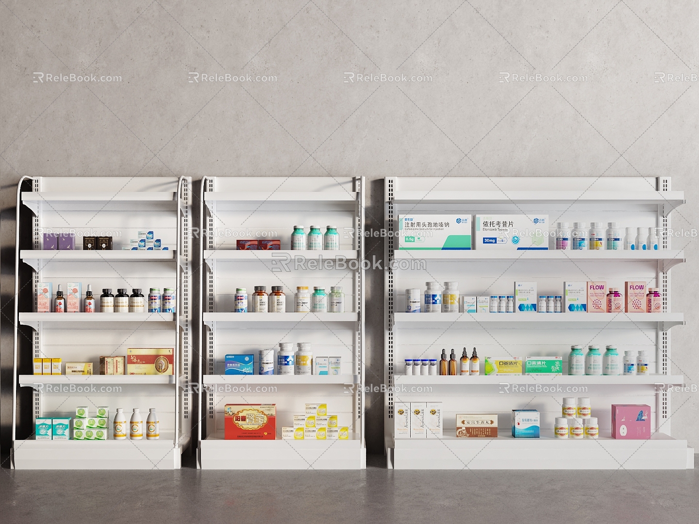 Medicine Cabinet Drug Shelf 3d model