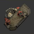 Titanfall 2 Character Figurine With Armored Suit Red Pants And Clenched Fists On Base