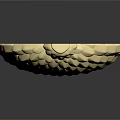 Shiny Golden Acorn Decorative Object With Scaled Texture And Reflective Base