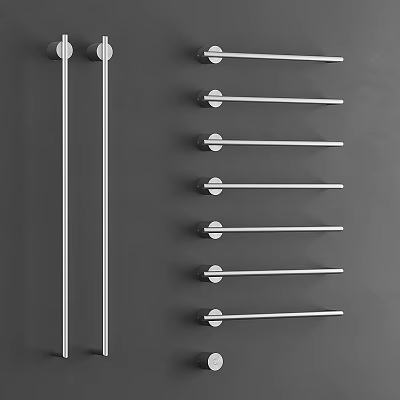 Modern Bathroom Accessories With Stainless Steel Towel Bars And Wall Mounted Racks 3d model