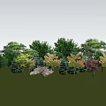 2D background trees 3d model