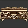 Luxury Ornate Clothing Accessory Storage Box With Rose Carvings And Gold Accents