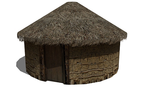 Modern Thatched House 3d model