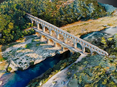 Modern Bridge Bridge River 3d model