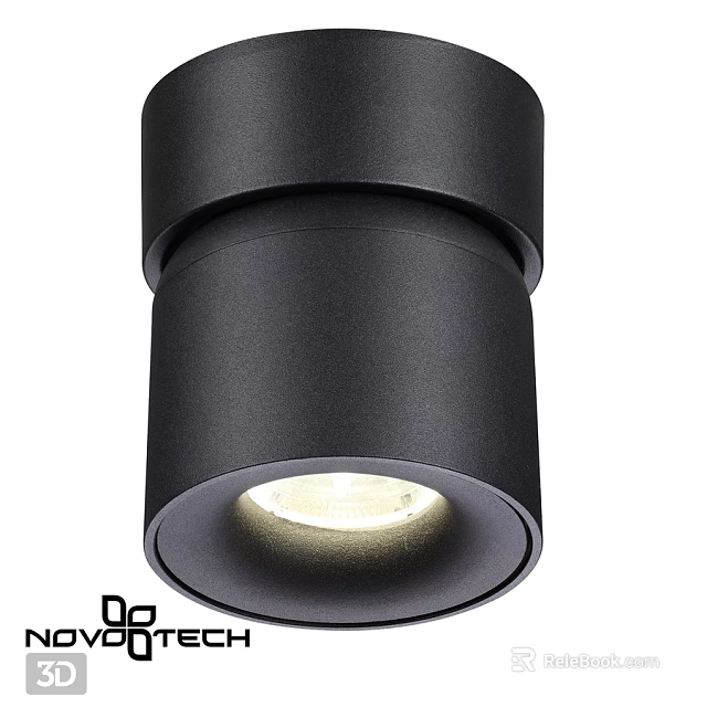 Black Modern Downlight Spotlight With Sleek Cylindrical Design And Bright Lighting 3d model 