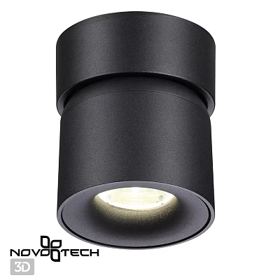 Black Modern Downlight Spotlight With Sleek Cylindrical Design And Bright Lighting 3d model