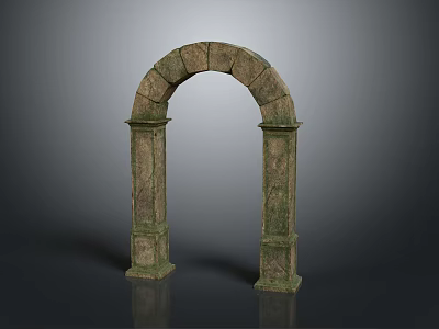 Classical Stone Archway Structure With Decorative Columns And Ancient Design 3d model