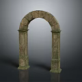 Classical Stone Archway Structure With Decorative Columns And Ancient Design