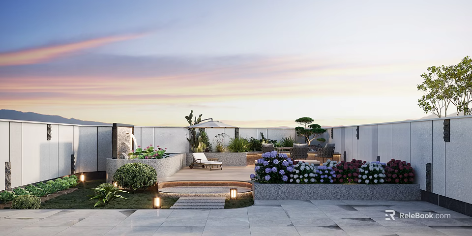 Cozy Home Balcony Space With Lush Green Plants Comfortable Seating And Modern Decor 3d model 