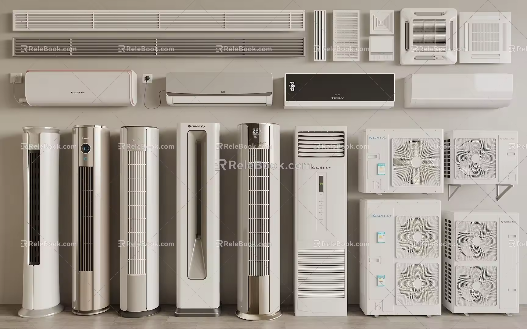 Air conditioning Vertical air conditioning Wall-mounted air conditioning Air conditioning External air conditioning Air conditioning outlet 3d model