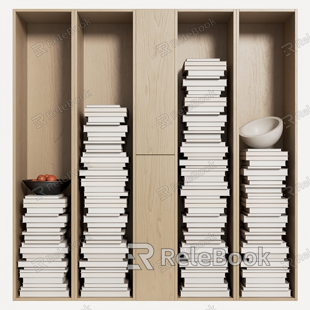 Bookcase Decorative Cabinet Books Book Accessories model