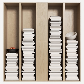 Bookcase Decorative Cabinet Books Book Accessories 3d model