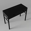 Modern Black Dressing Table With Two Drawers And Sleek Wooden Design 3d model