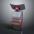 Red And Gray Mechanical Equipment With Extended Top Panel And Compact Structure