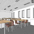 modern classroom 3d model