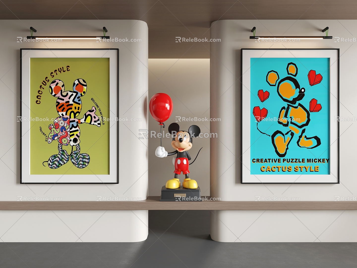 Cartoon Painting Cartoon Decorative Painting Mickey Painting 3d model