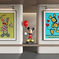 Cartoon Painting Cartoon Decorative Painting Mickey Painting 3d model