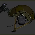 Tactical Military Helmet With Mounted Binoculars And Adjustable Strap Gear
