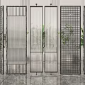 Modern Metal Room Dividers With Diverse Grid And Striped Patterns In Interior Space