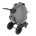 Industrial Wheeled Metal Tank With Nozzle Piping And Mobile Design For Industrial Use