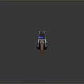 Futuristic Sci Fi Weapon Design With Blue Red Accents And Metallic Barrel Scope Stand