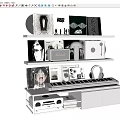 Modern Decorative Ornament Set With Vinyl Records Headphones Lamp And Photo Frames For Home Decor