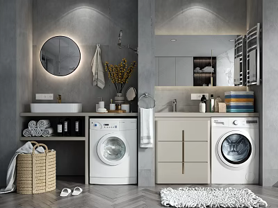 modern sink bathroom cabinet 3d model