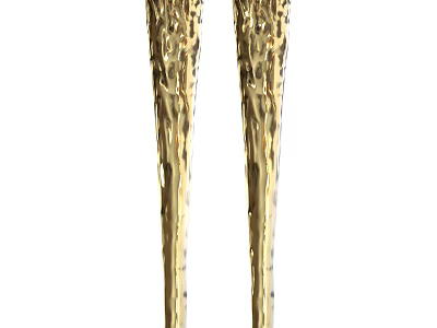 Golden Textured Metallic Cabinet Handles with Modern Decorative Design for Furniture Doors 3d model