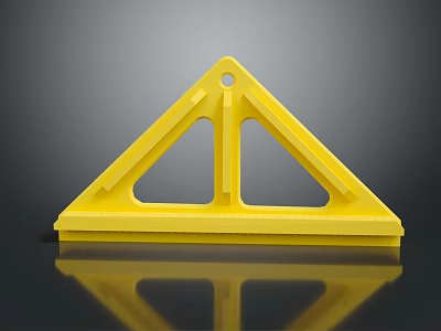 Yellow Triangular Furniture Support Bracket With Sturdy Structure And Design 3d model