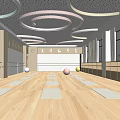 Spacious Yoga Studio With Wooden Floor Neatly Arranged White Yoga Mats Circular Lights And Mirrors
