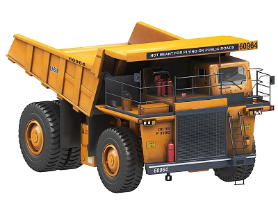 Large Yellow Mining Dump Truck With Heavy Duty Tires For Mining Operations 3d model