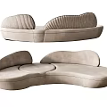 Nordic Multiplayer Sofa Curved Sofa Casual Sofa 3d model