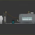 Industrial Shredding Machine With Feeding Conveyor Control Panel And Safety Guards