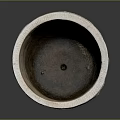 Natural Stone Flower Pot With Intricate Lotus Leaf Carvings And Textured Design