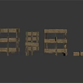 Wooden Pallet Construction Components With Various Structural Planks And Frames