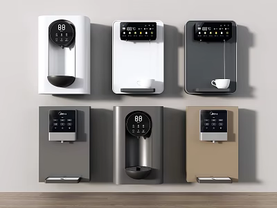 Small Modern Household Appliances With Digital Display And Multiple Color Options 3d model