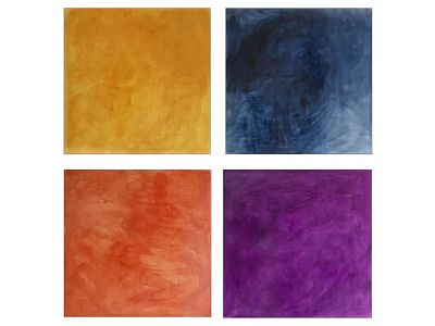 Colorful Abstract Artwork Featuring Orange Blue Red Purple Color Blocks 3d model
