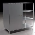 Modern Metal Storage Cabinet With Lockable Door Open Shelves And Minimalist Design