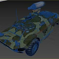 Military Tank In Desert Terrain With Rocky Landscape And Mountain Background
