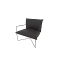 Sleek Black Leather Single Chair With Modern Metal Frame And Armrests