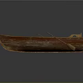 Traditional Wooden Rowing Boat as Water Transport with Oars and Seats