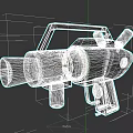 Colorful Toy Gun With Red Grip Gray Barrel Blue Accents And Orange Details