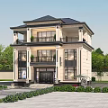 Detached Villa Two Story Exterior With Balcony Landscaped Garden And Front Yard