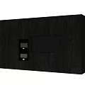 Modern Dark Wood Sideboard With Integrated TV Niche And Storage Cabinets