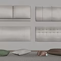 Various Beige Headboard Designs With Colorful Pillows And Stuffed Toy