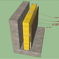 Reinforced Concrete Architectural Component Structure With Corbel Beam Shear Wall And Column Elements 3d model