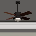 Contemporary Ceiling Fan With Light Fixture And Wooden Blades Brass Finish Design