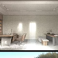 Modern Minimalist Executive Office With Wooden Desks Ergonomic Chairs And Elegant Comfortable Guest Space